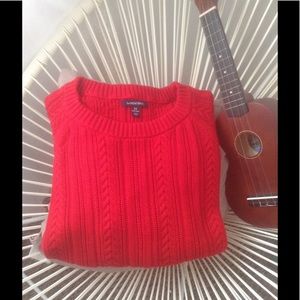NWOT Cherry red Lands End pullover sweater🍒